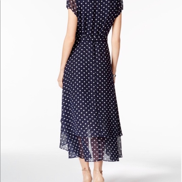 Betsey Johnson Navy Polka Dot Wrap Dress - Picture 3 of 3